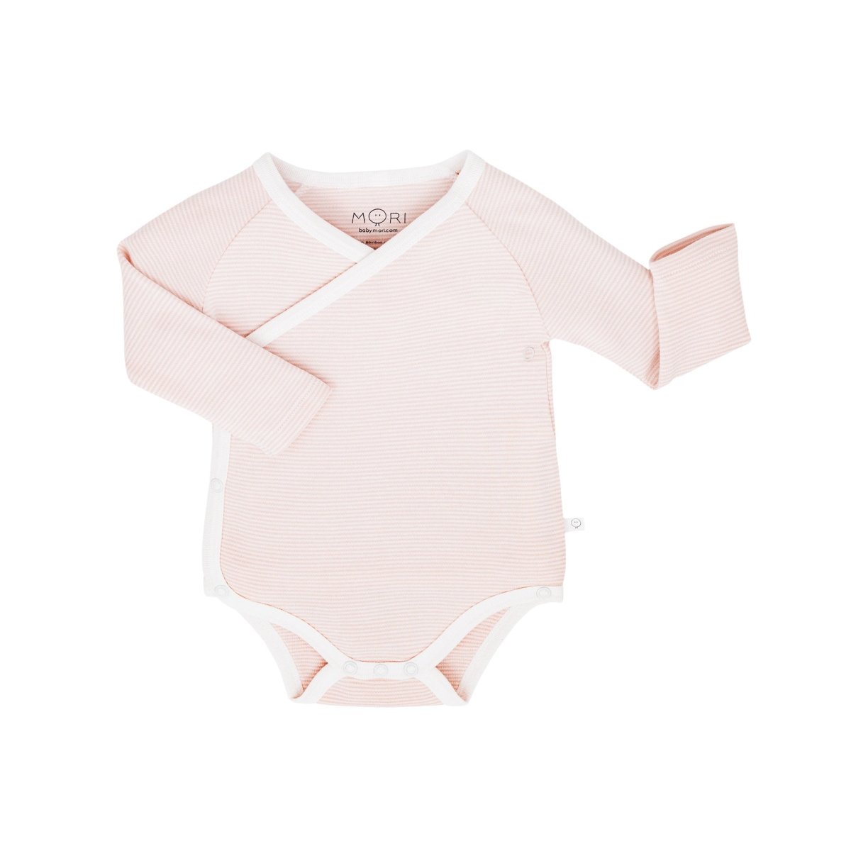 Kimono long sleeve bodysuit - blush stripe - Borro - rent baby kids clothes