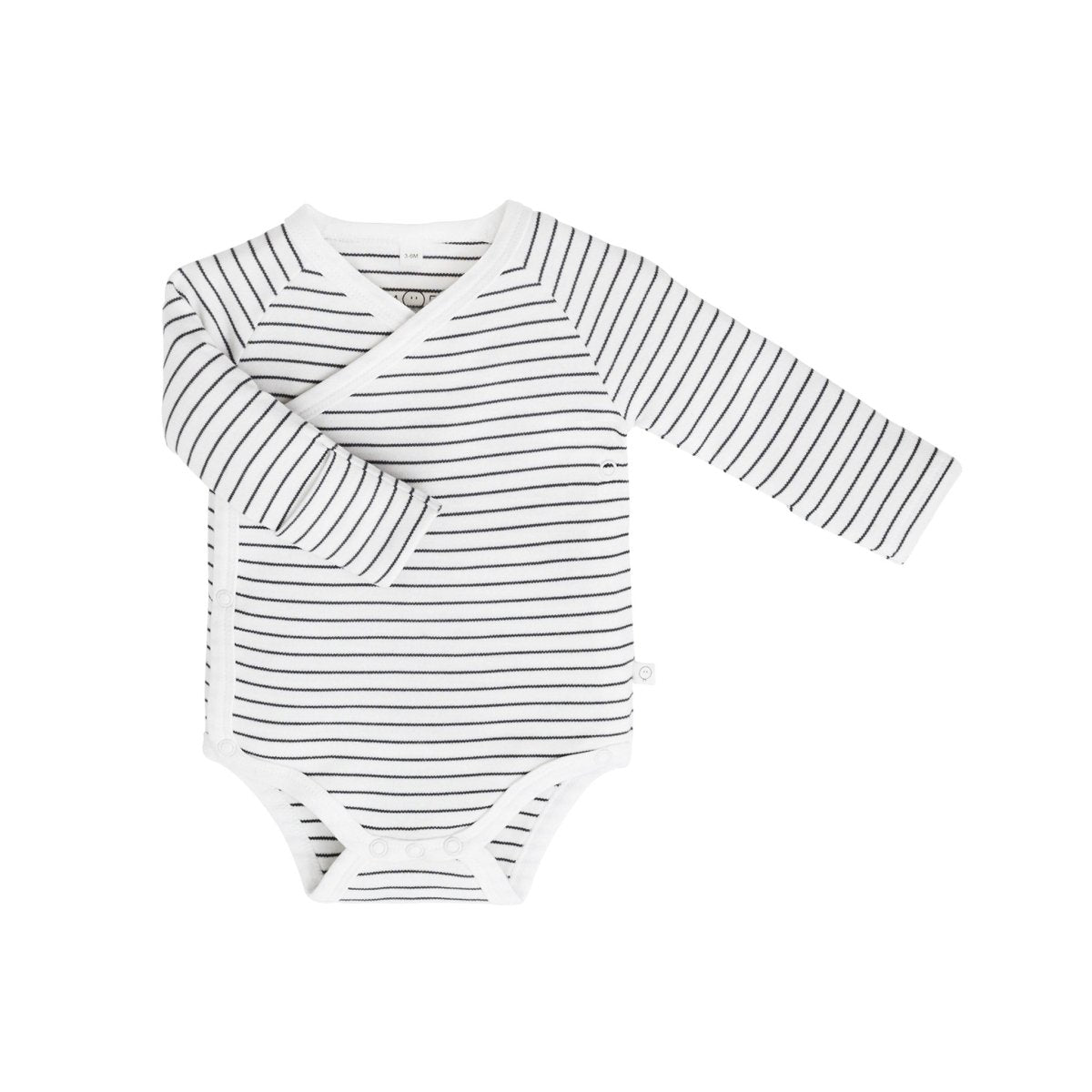 Kimono long sleeve bodysuit - grey stripe - Borro - rent baby kids clothes