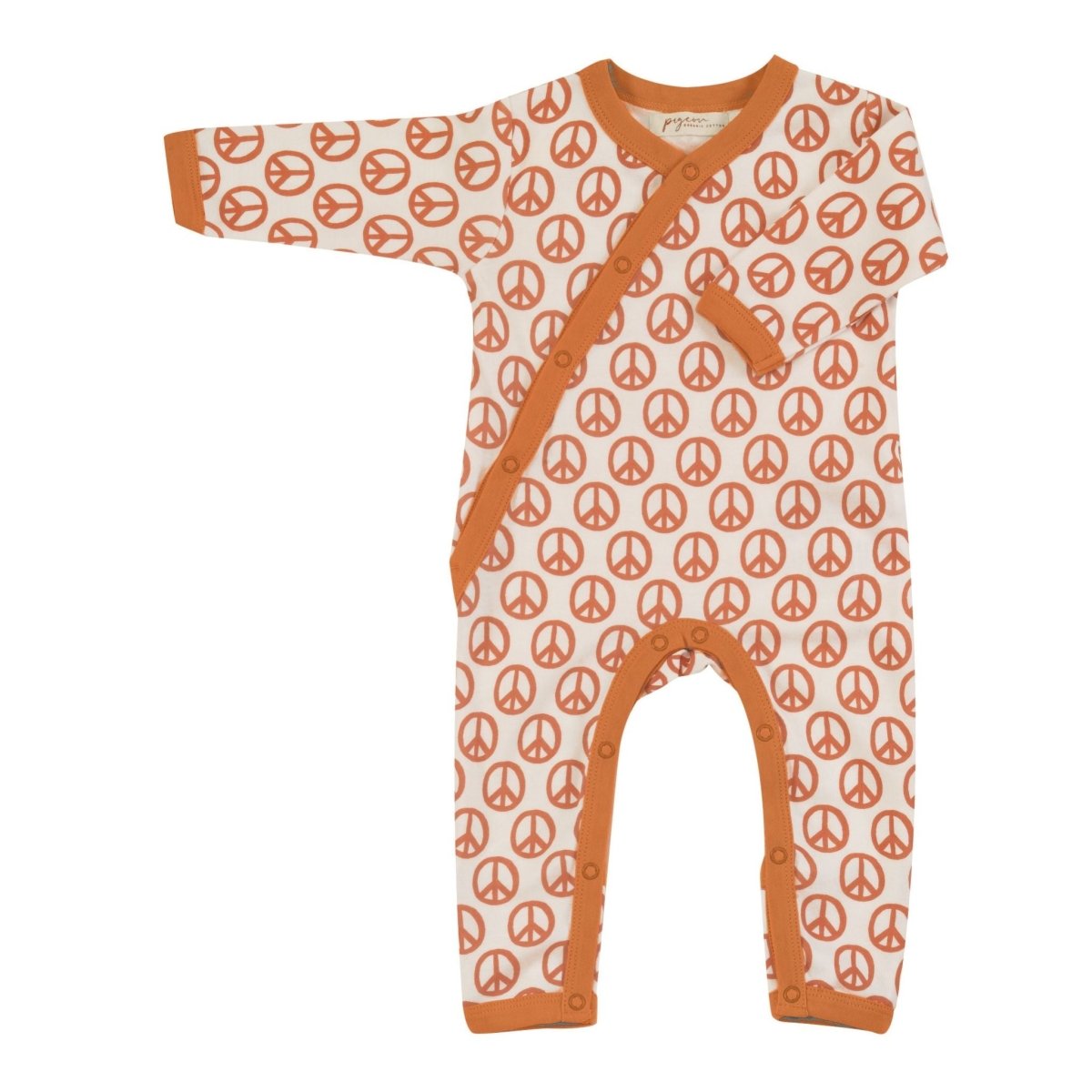 Kimono orange peace romper - Borro - rent baby kids clothes