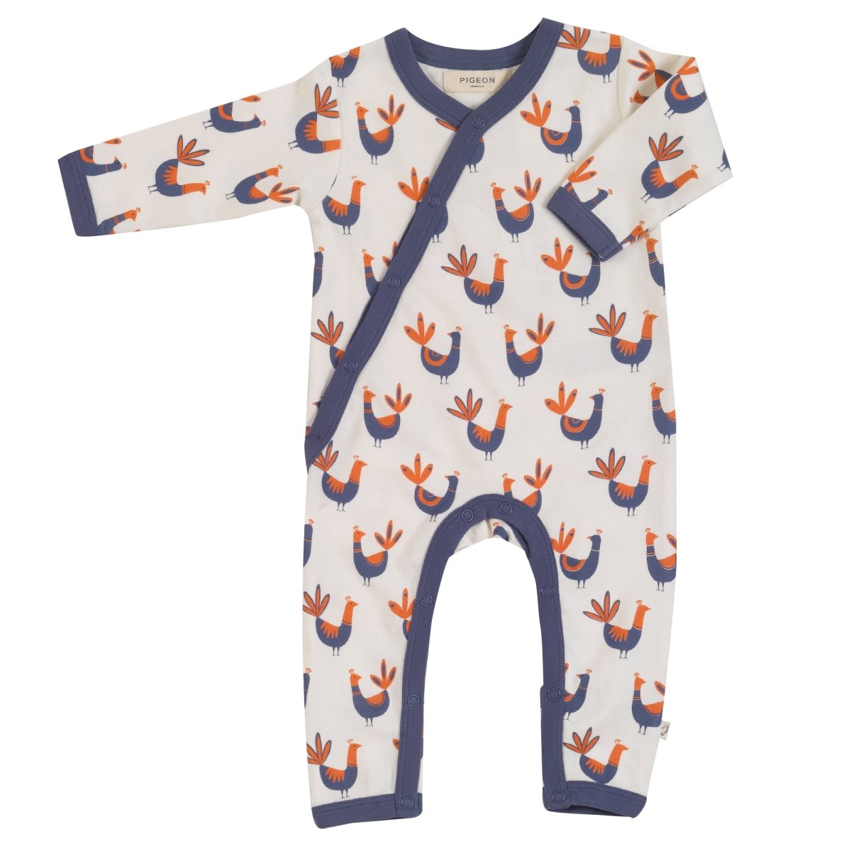 Kimono peacocks sailor blue romper - Borro - rent baby kids clothes