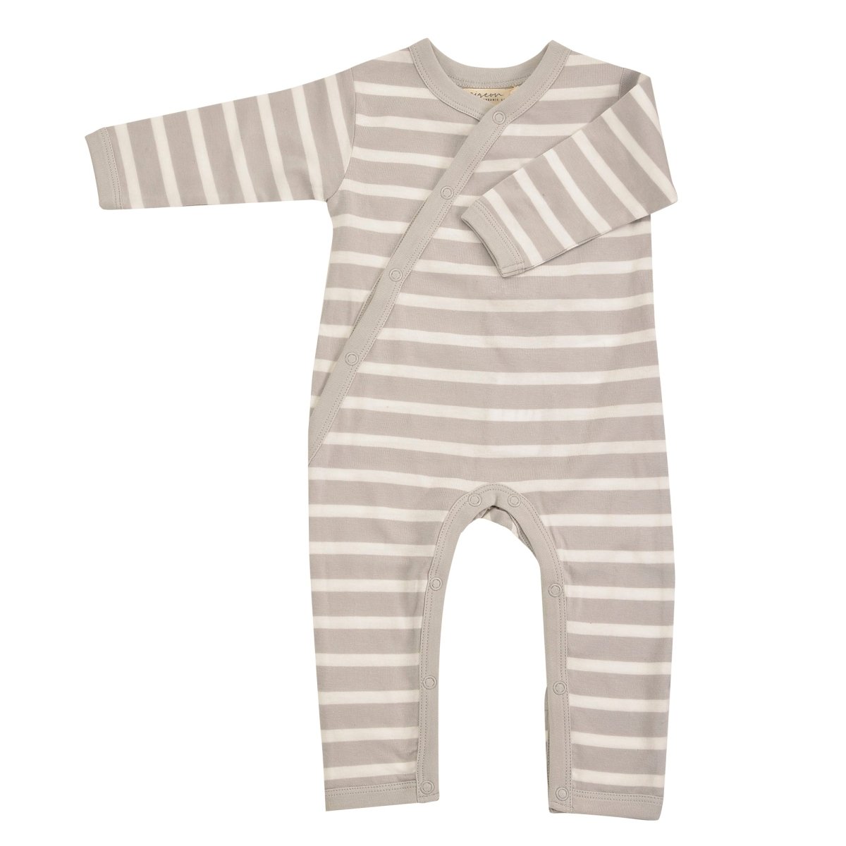 Kimono pebble & white Breton stripe romper - Borro - rent baby kids clothes