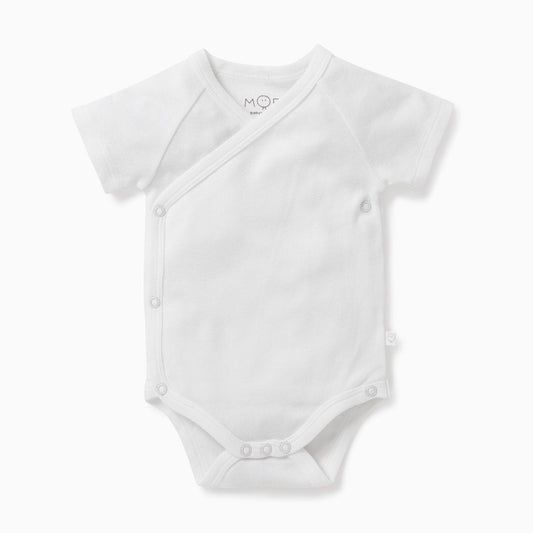 Kimono short sleeve bodysuit - white - Borro - rent baby kids clothes