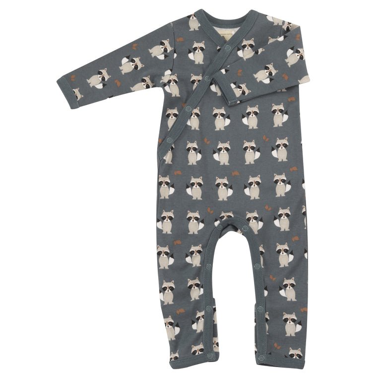 Kimono teal raccoon romper - Borro - rent baby kids clothes