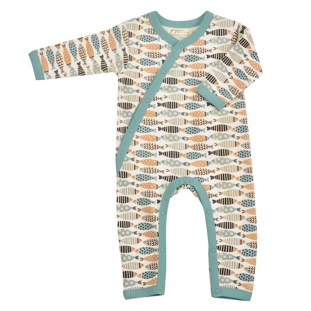 Kimono turquoise fish romper - Borro - rent baby kids clothes