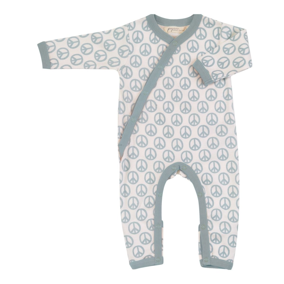 Kimono turquoise peace romper - Borro - rent baby kids clothes