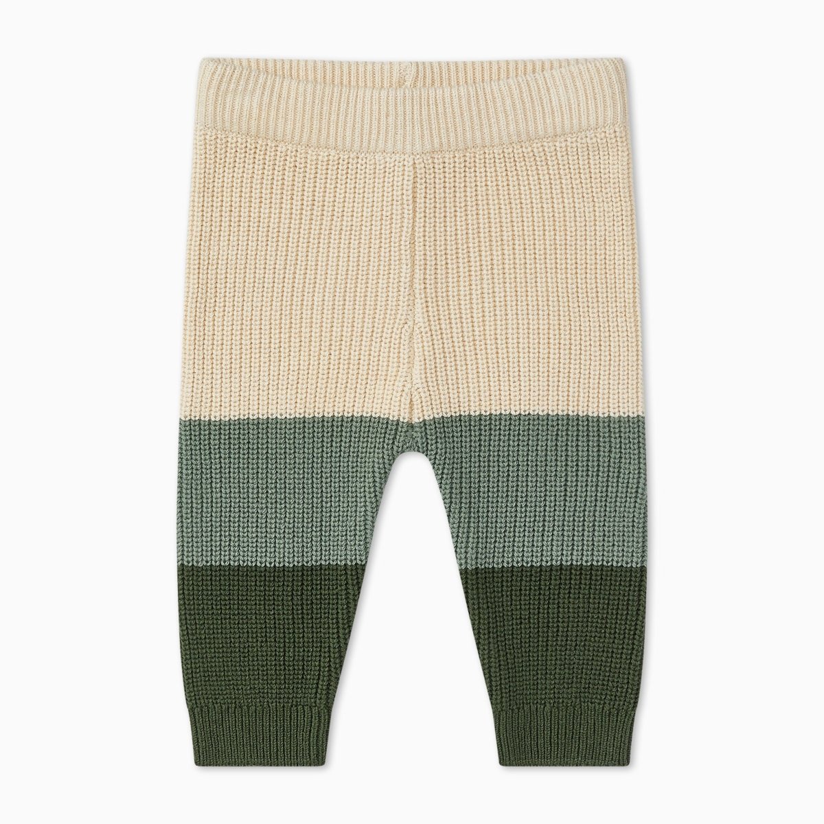 Knitted colourblock joggers - green - Borro - rent baby kids clothes