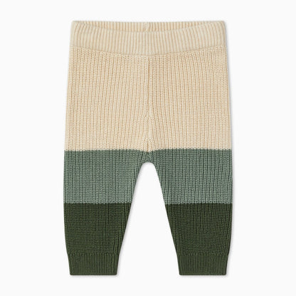 Knitted colourblock joggers - green - Borro - rent baby kids clothes