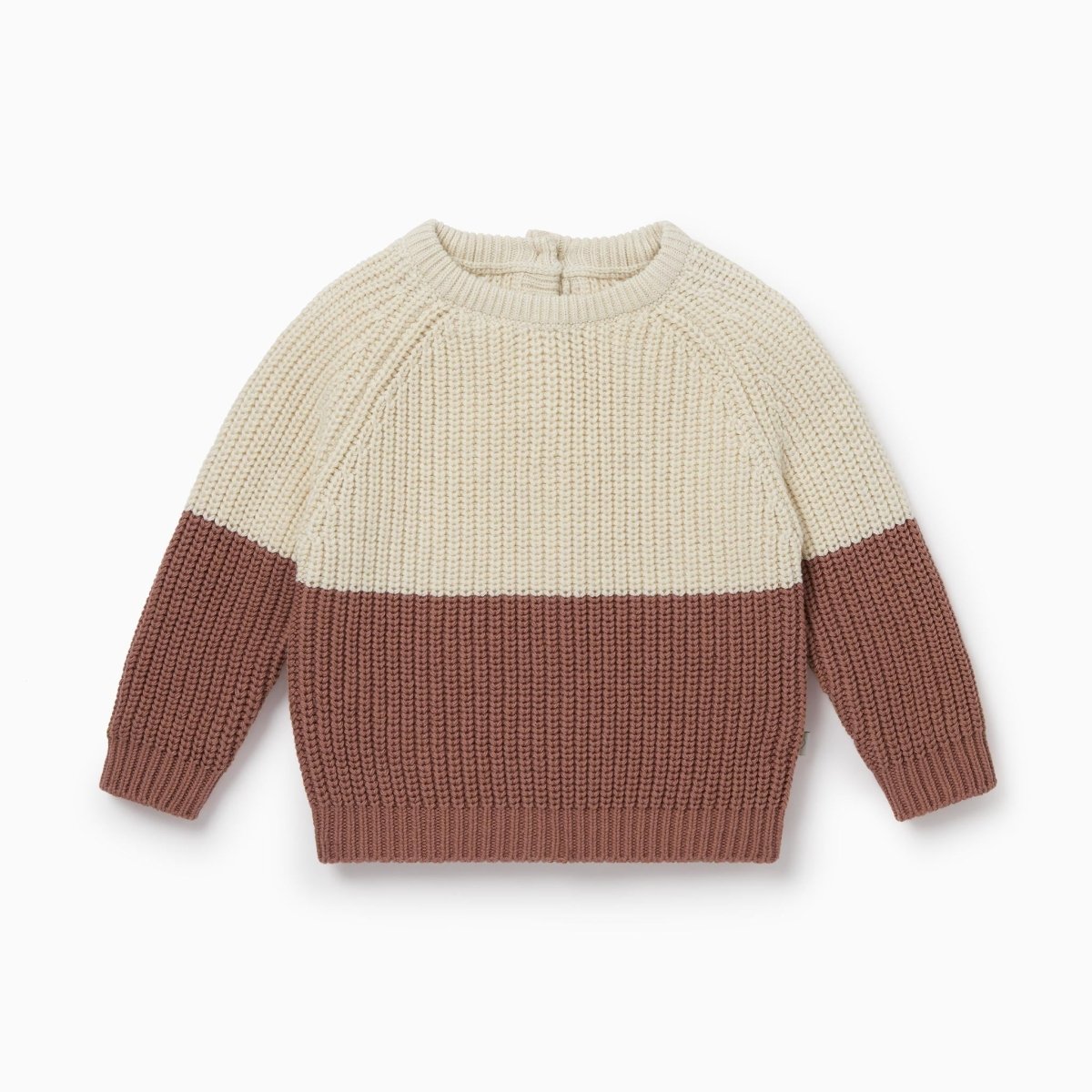 Knitted colourblock jumper - oat & dusty pink - Borro - rent baby kids clothes