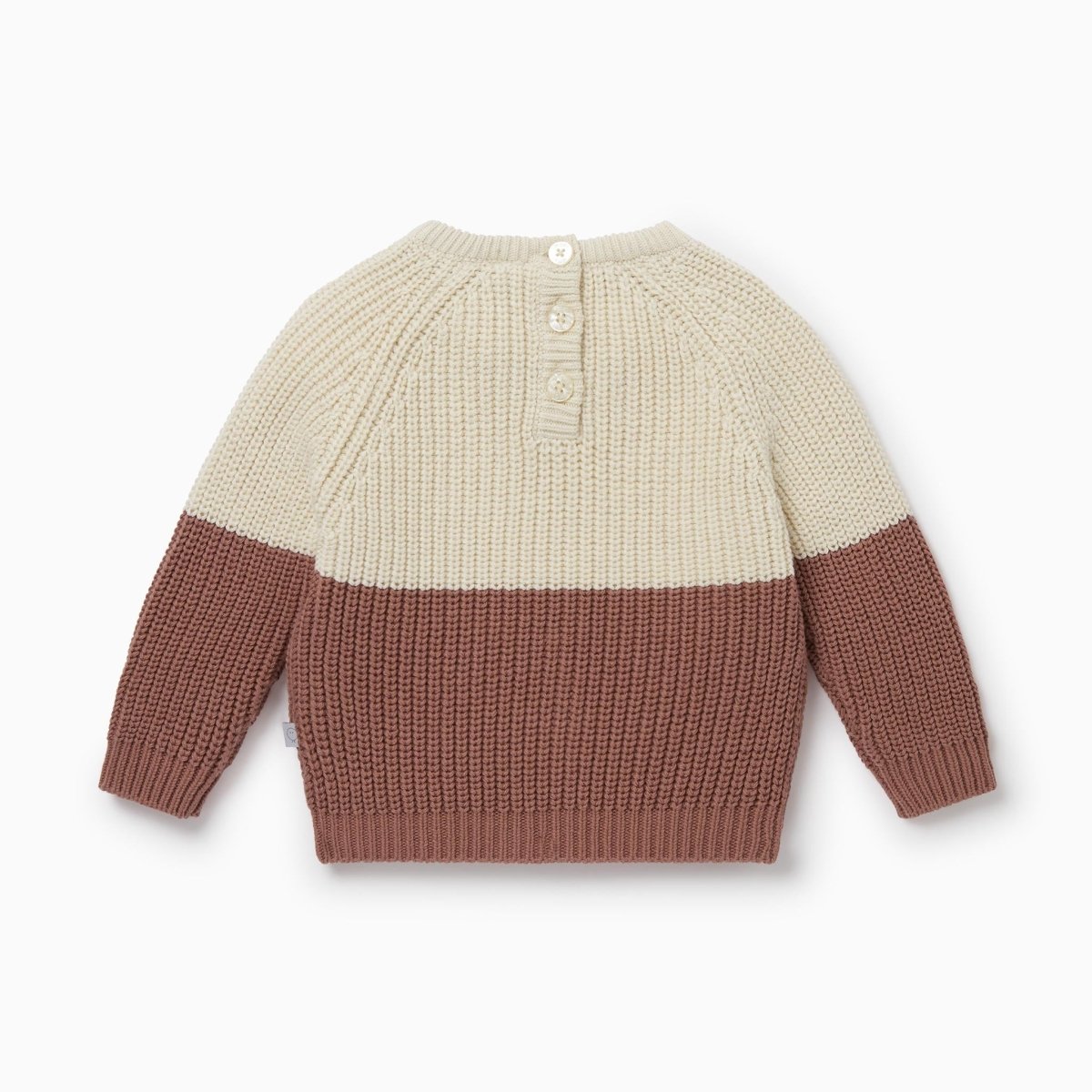 Knitted colourblock jumper - oat & dusty pink - Borro - rent baby kids clothes