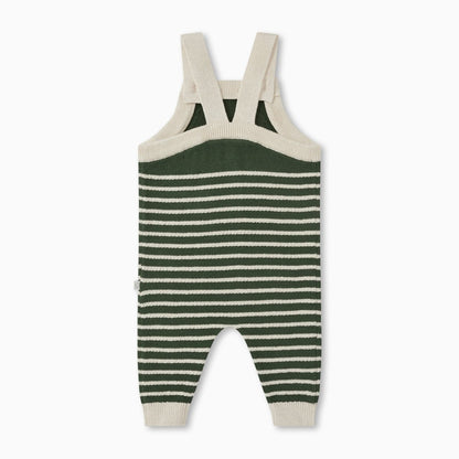 Knitted stripe dungarees - thyme - Borro - rent baby kids clothes