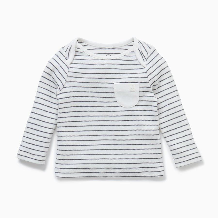 Long sleeve t-shirt - grey stripe - Borro - rent baby kids clothes