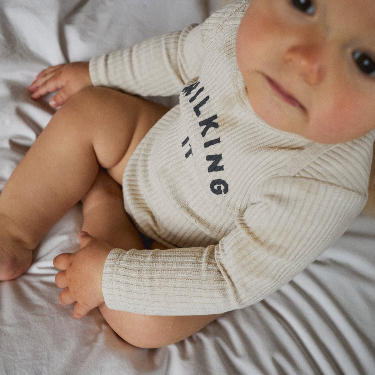 Milking it long sleeve bodysuit - oat - Borro - rent baby kids clothes