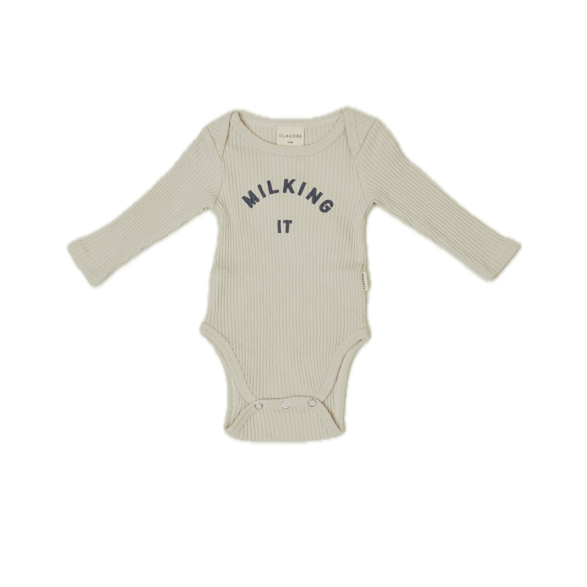 Milking it long sleeve bodysuit - oat - Borro - rent baby kids clothes