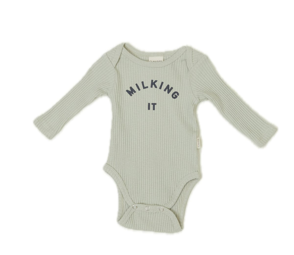 Milking it long sleeve bodysuit - pistachio - Borro - rent baby kids clothes