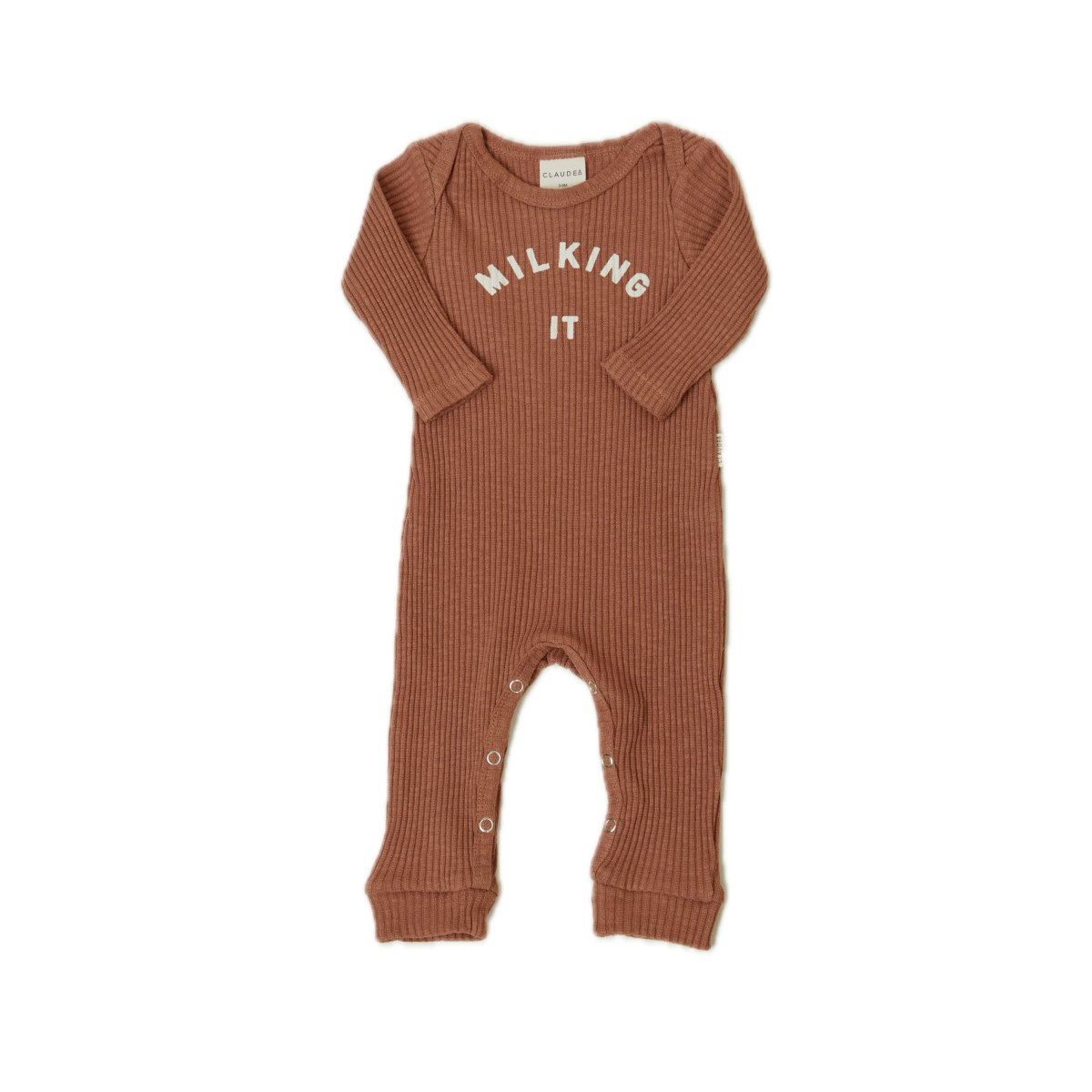 Milking it onesie - clay - Borro - rent baby kids clothes