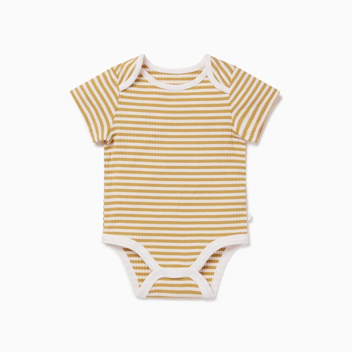 Mustard stripe ribbed short sleeve bodysuit - Borro - rent baby kids clothes