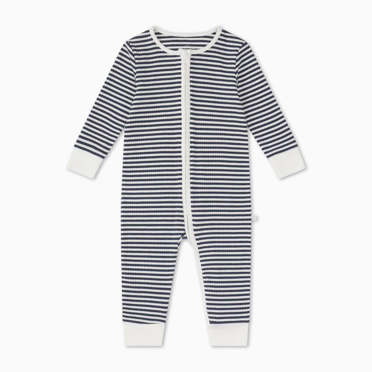 Navy stripe ribbed double zip sleepsuit - Borro - rent baby kids clothes