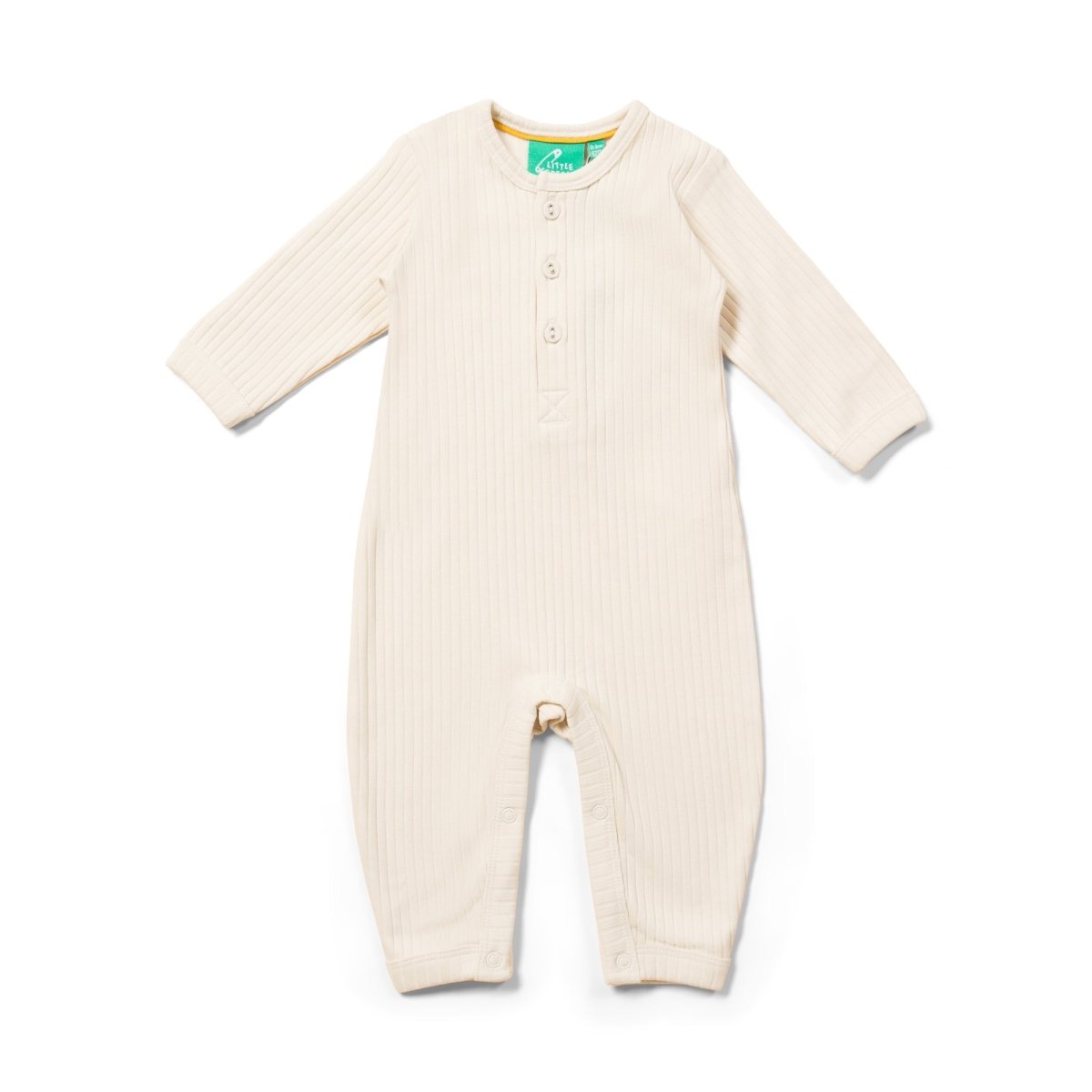 Oatmeal ribbed organic romper playsuit - Borro - rent baby kids clothes