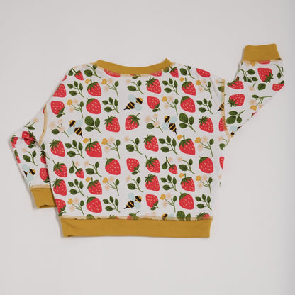 Strawberry fields honey reversible sweatshirt