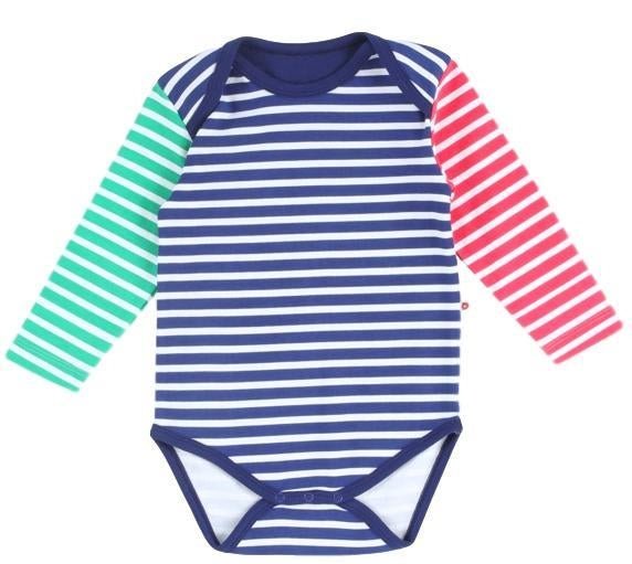 Primary stripe long sleeve bodysuit - Borro - rent baby kids clothes