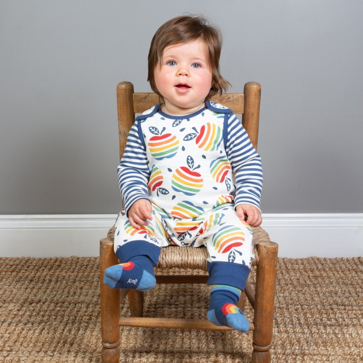 Rainbow apple dungarees - Borro - rent baby kids clothes