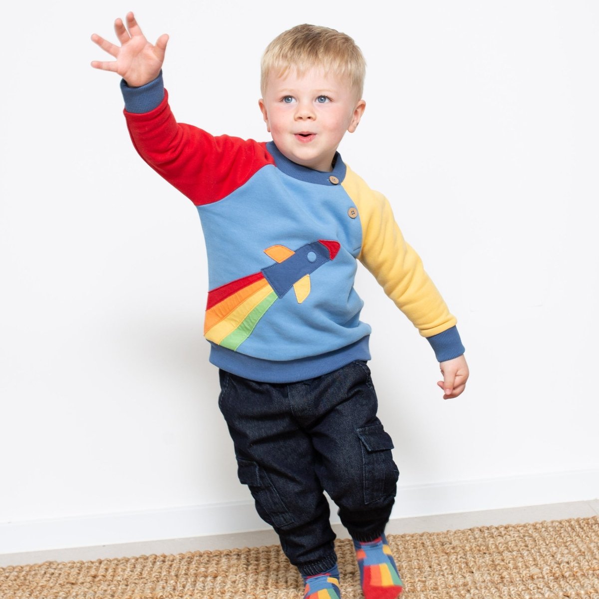 Rainbow rocket sweatshirt - Borro - rent baby kids clothes