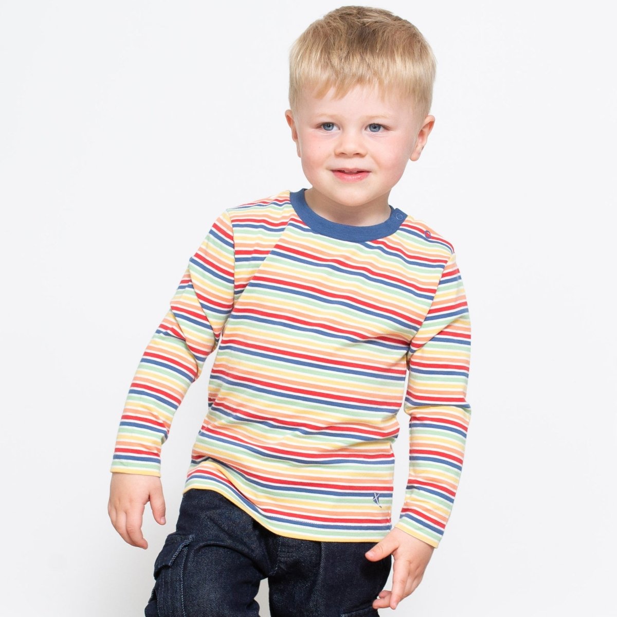 Rainbow stripe long sleeve top - Borro - rent baby kids clothes