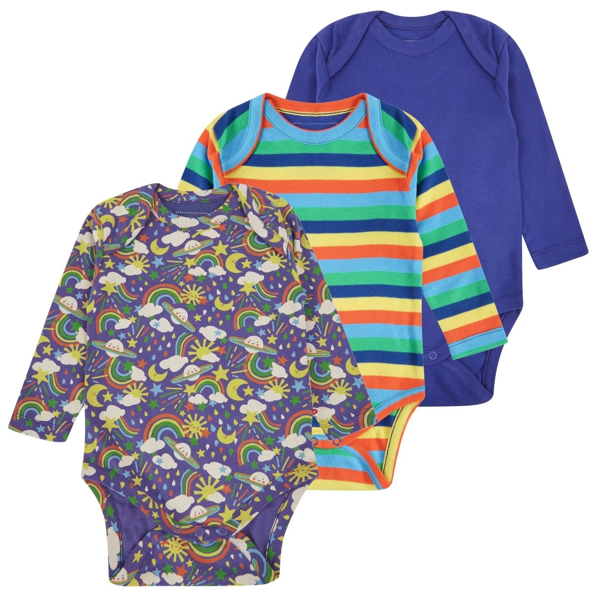 Rainbow weather long sleeve bodysuits 3 pack - Borro - rent baby kids clothes