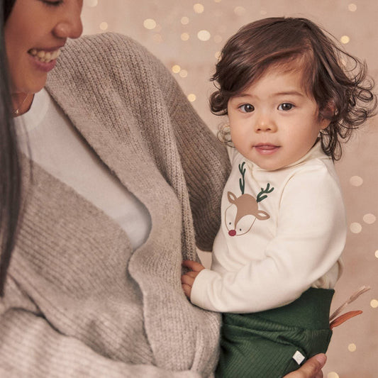 Reindeer roll neck long sleeve bodysuit - Borro - rent baby kids clothes