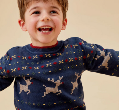 Reindeer Fair Isle Knitted Jumper