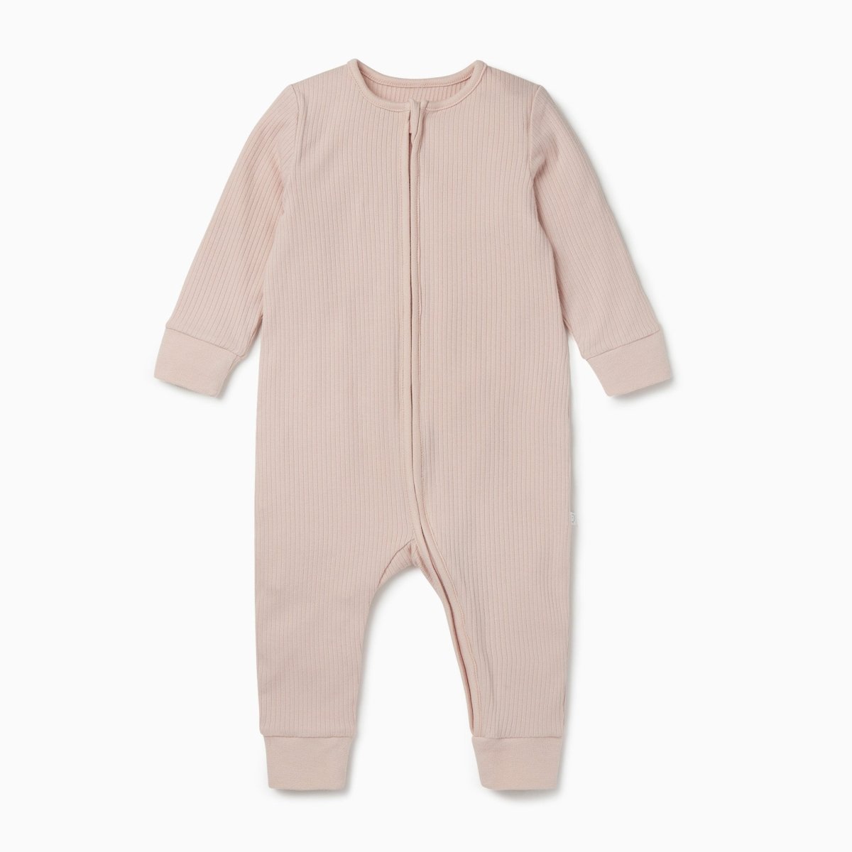 Ribbed double zip sleepsuit - blush - Borro - rent baby kids clothes