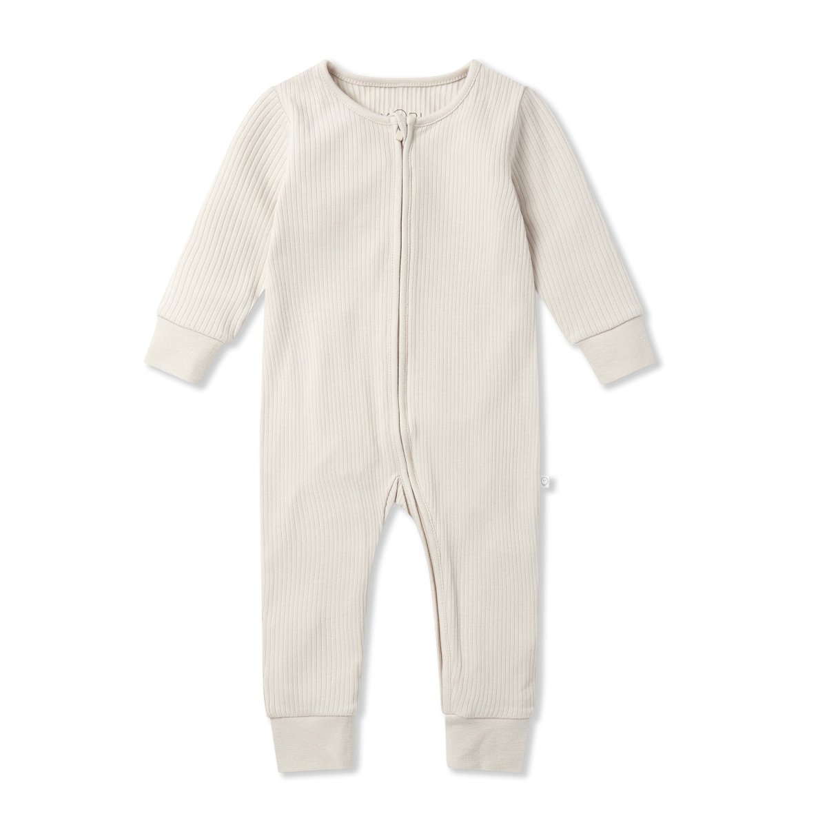 Ribbed double zip sleepsuit - ecru - Borro - rent baby kids clothes