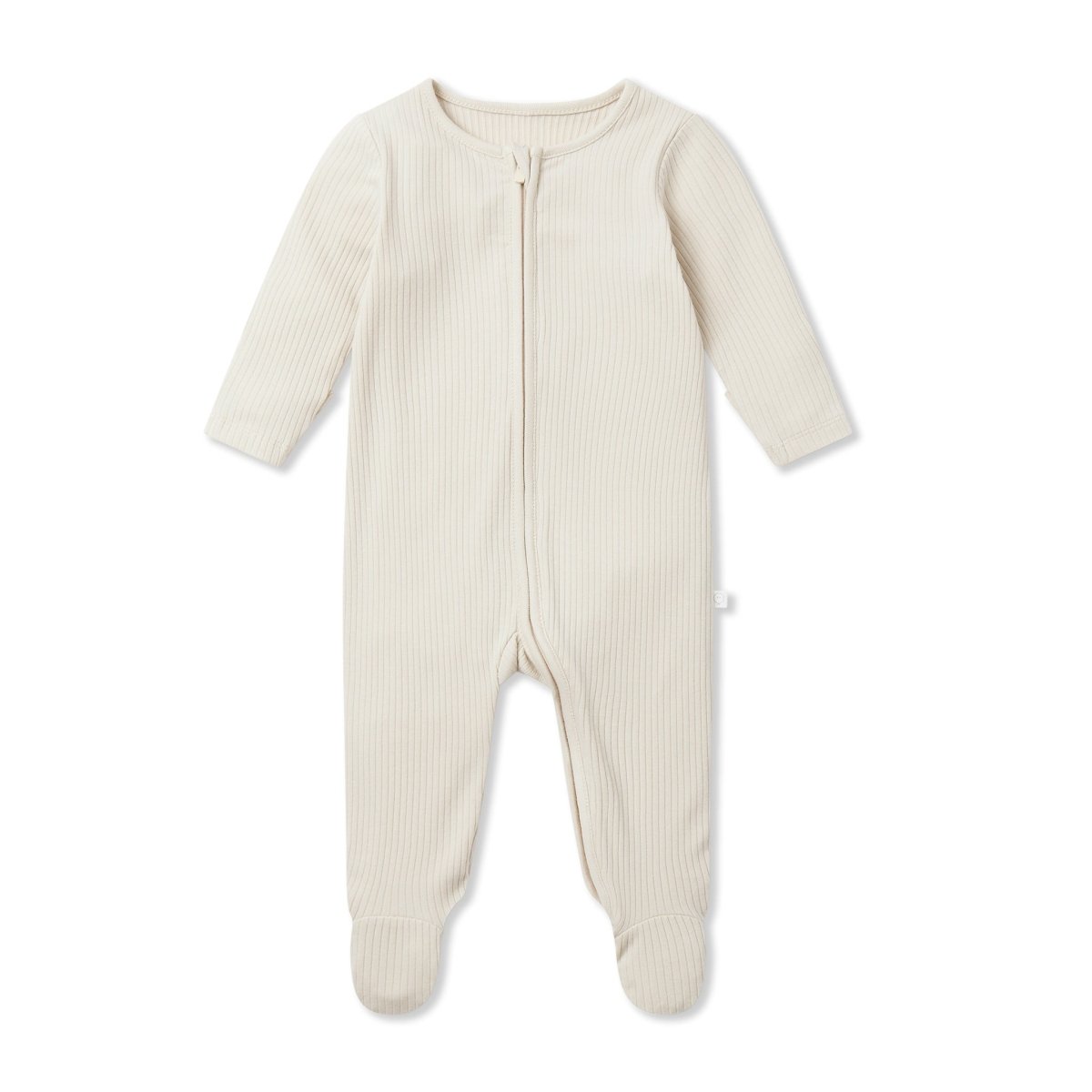 Ribbed double zip sleepsuit - ecru - Borro - rent baby kids clothes