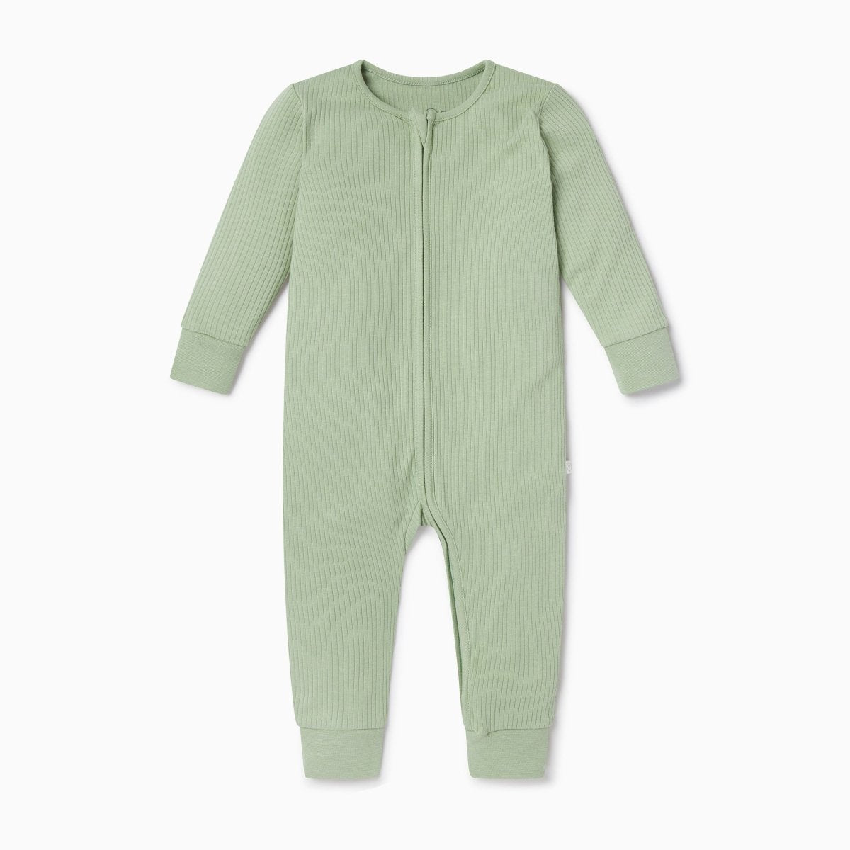 Ribbed double zip sleepsuit - sage - Borro - rent baby kids clothes