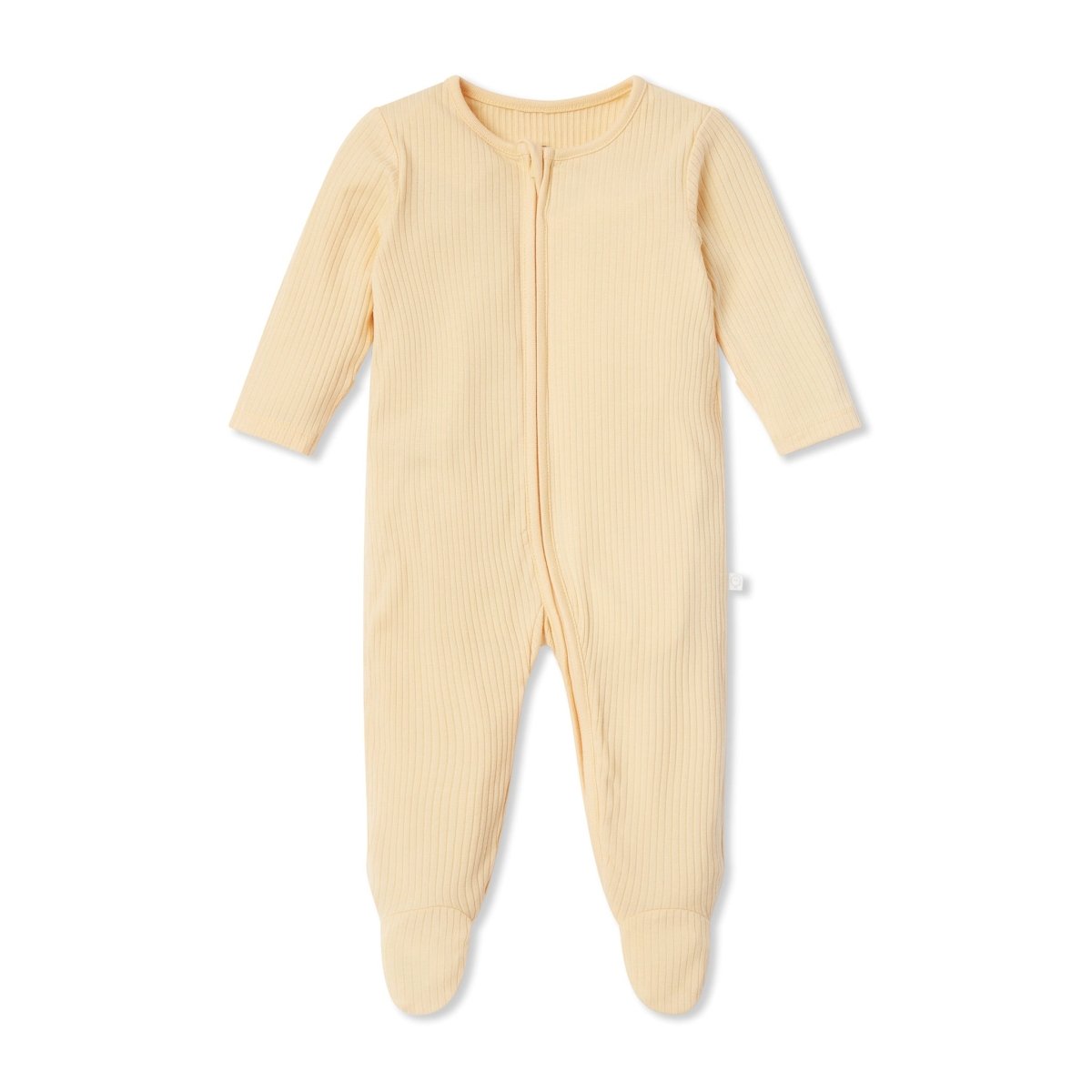 Ribbed double zip sleepsuit - yellow - Borro - rent baby kids clothes