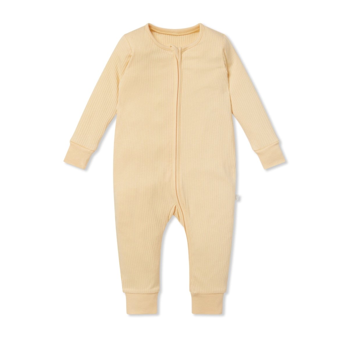 Ribbed double zip sleepsuit - yellow - Borro - rent baby kids clothes