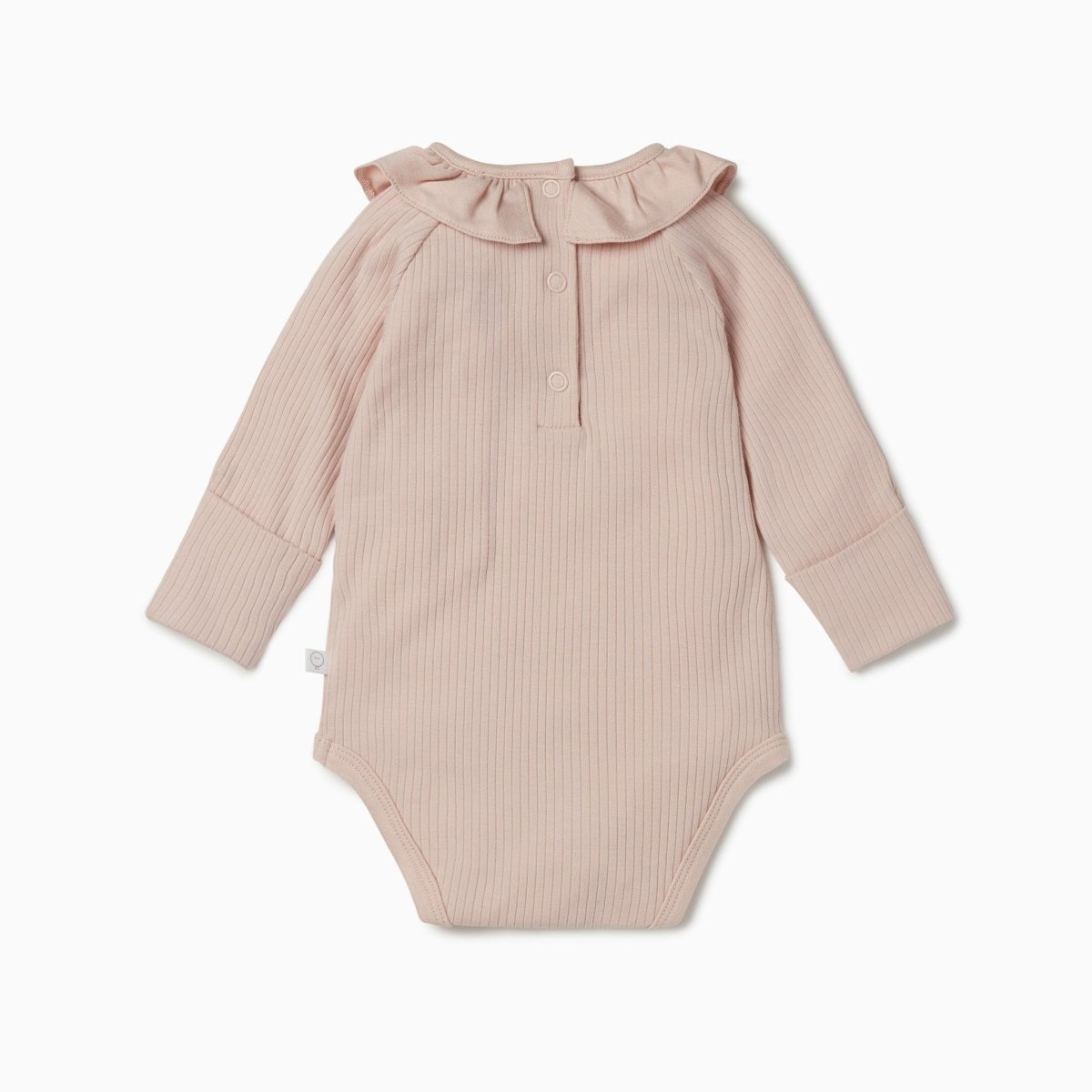 Ribbed frill collar bodysuit - blush - Borro - rent baby kids clothes