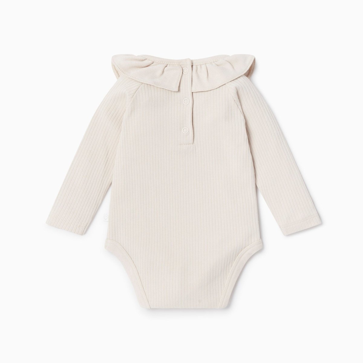 Ribbed frill collar bodysuit - ecru - Borro - rent baby kids clothes