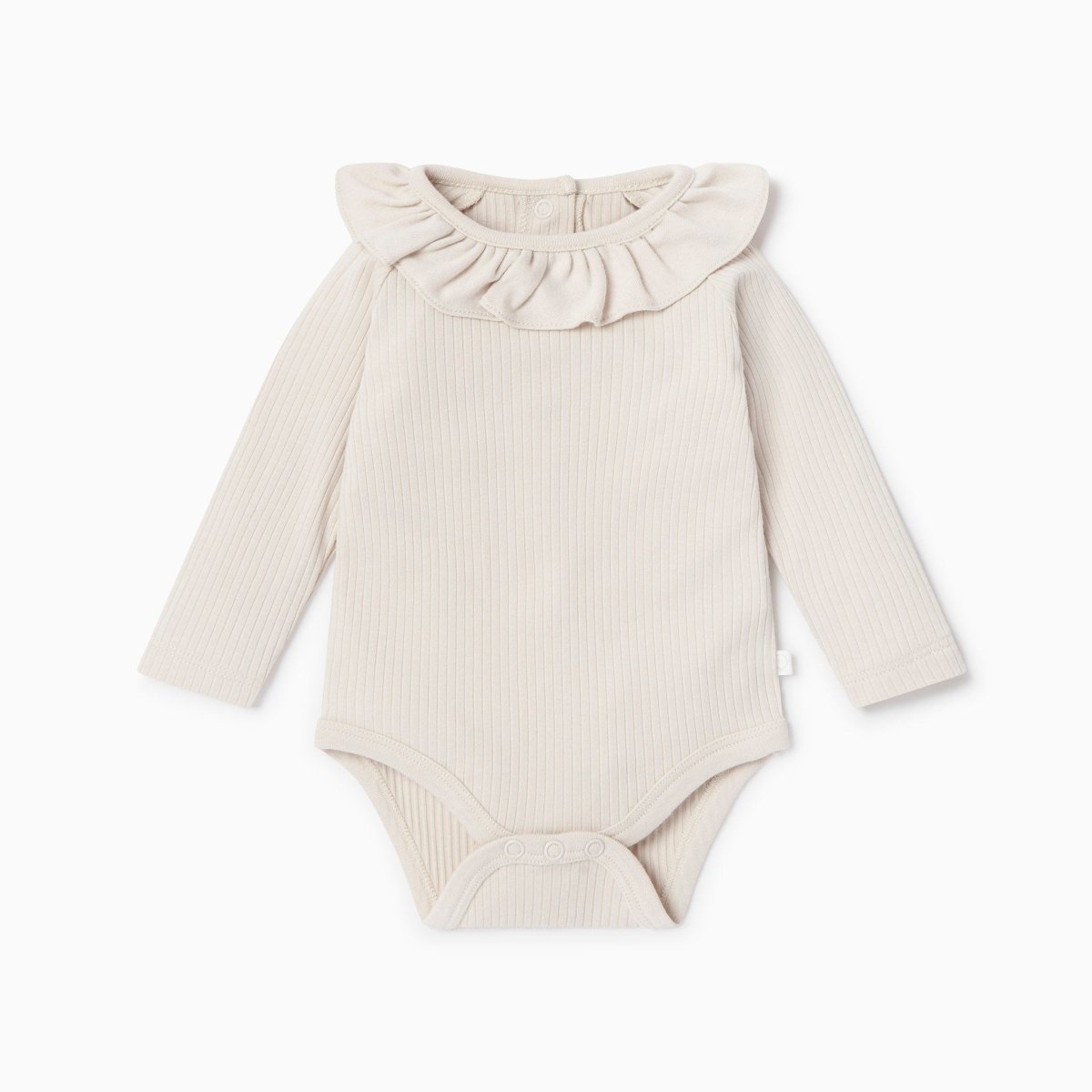 Ribbed frill collar bodysuit - ecru - Borro - rent baby kids clothes