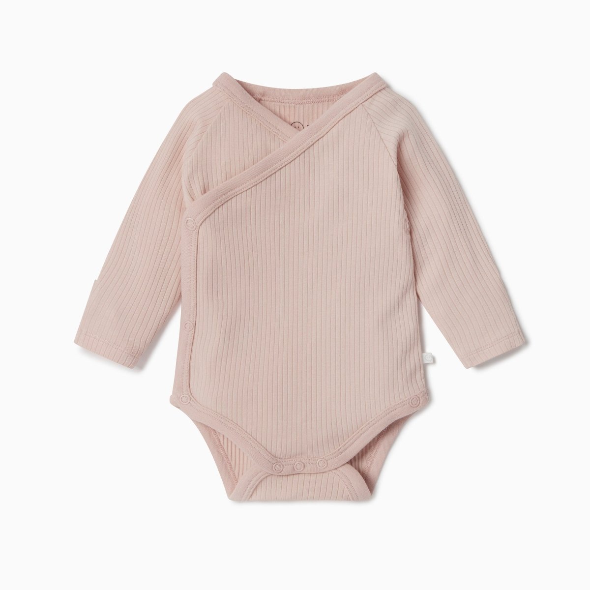 Ribbed kimono long sleeve bodysuit - blush - Borro - rent baby kids clothes