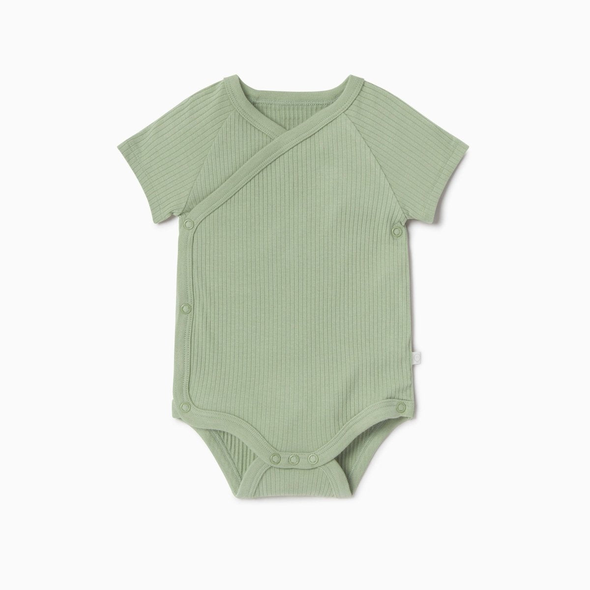 Ribbed kimono short sleeve bodysuit - sage - Borro - rent baby kids clothes