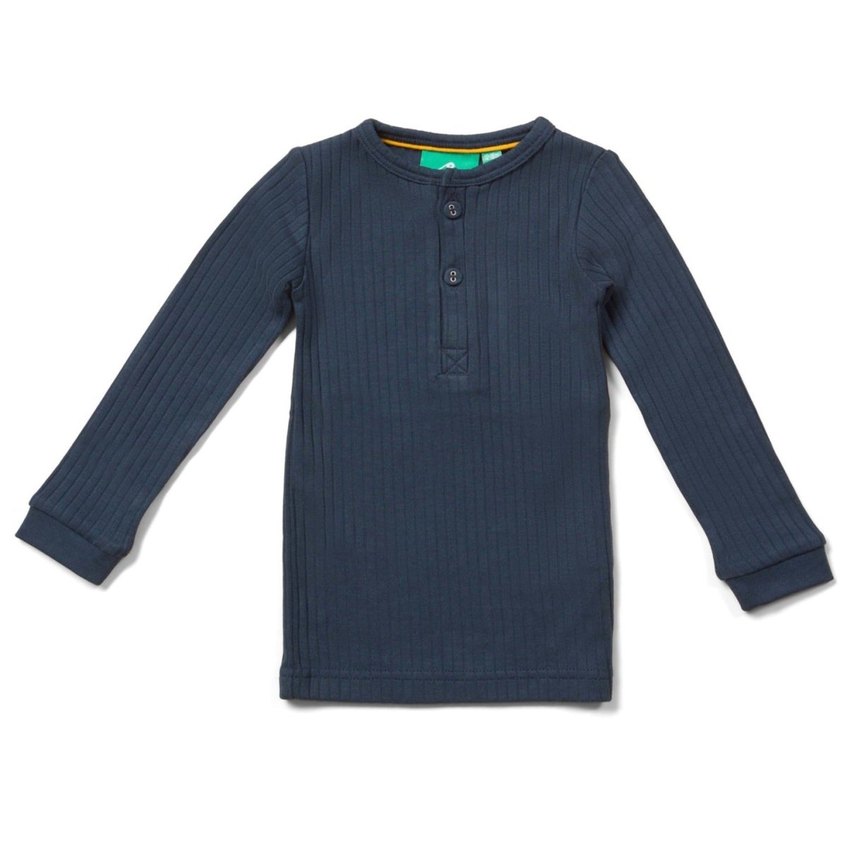 Ribbed long sleeve henley top - midnight navy - Borro - rent baby kids clothes