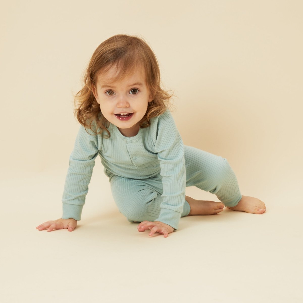 Ribbed pyjamas - mint - Borro - rent baby kids clothes