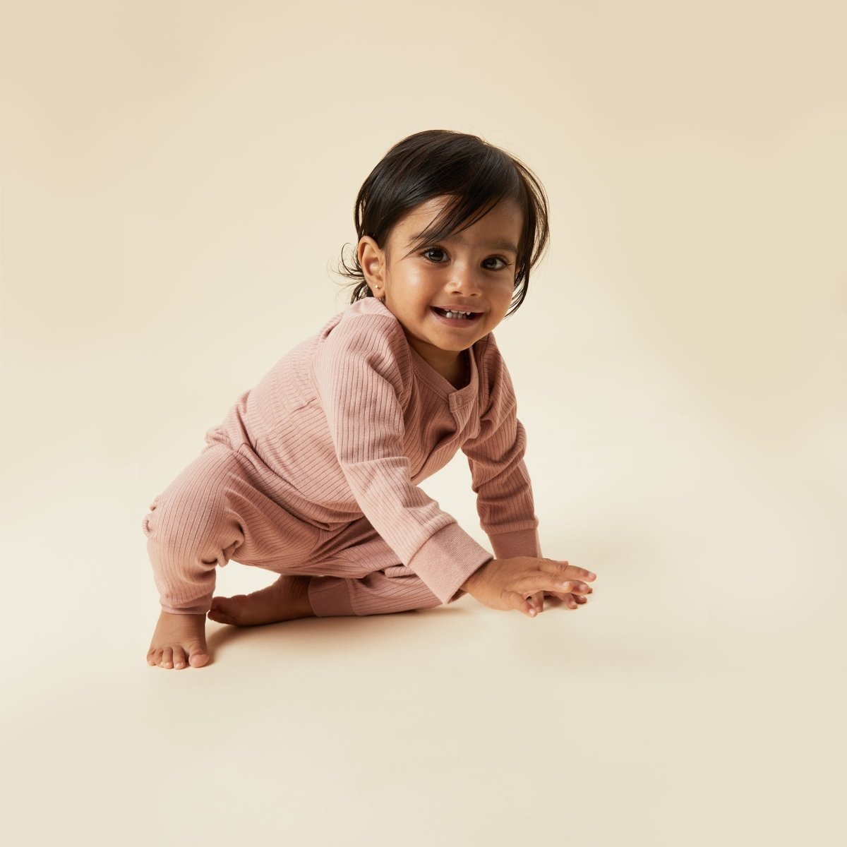 Ribbed pyjamas - rose - Borro - rent baby kids clothes