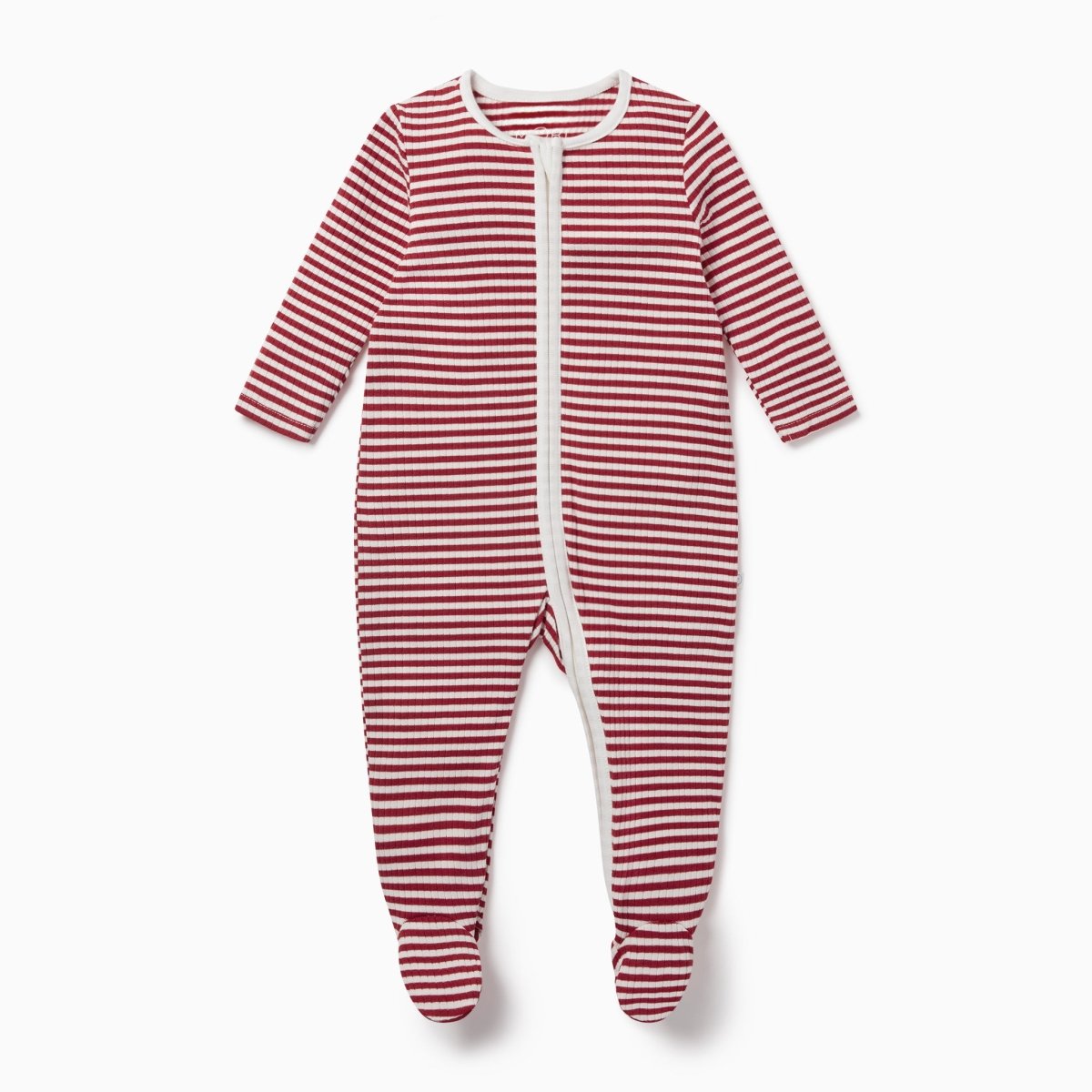 Ribbed zip sleepsuit - ruby stripe - Borro - rent baby kids clothes