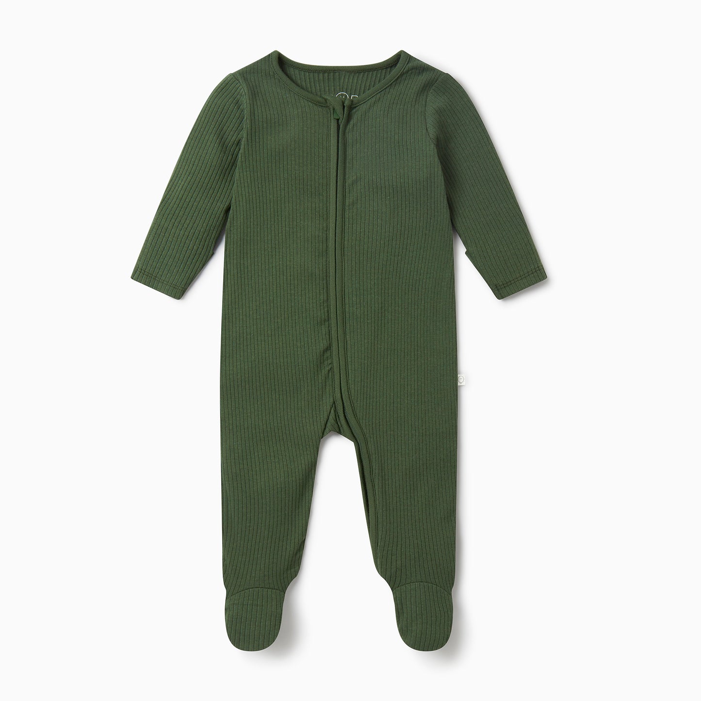 Ribbed double zip sleepsuit - pine