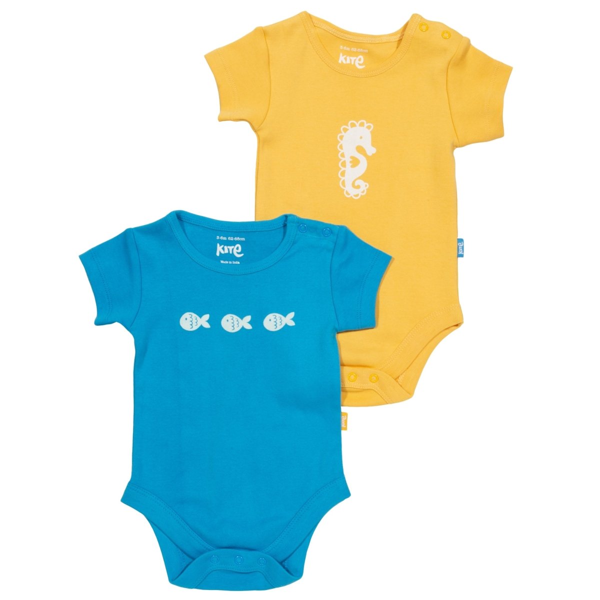 Seahorse short sleeve bodysuits - 2 pack - Borro - rent baby kids clothes