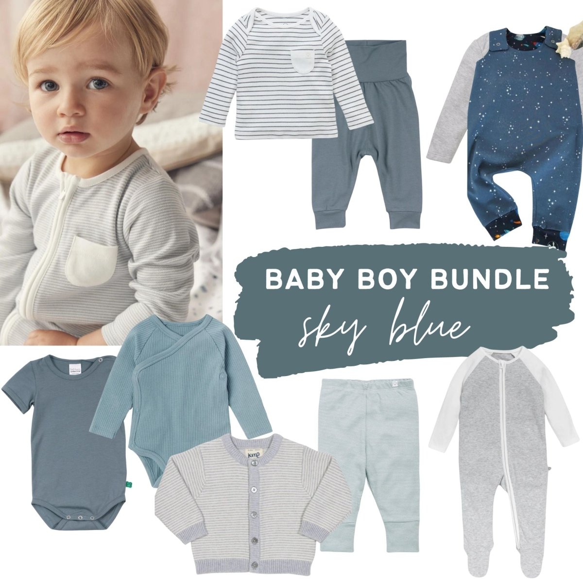 Sky blue capsule wardrobe - Borro - rent baby kids clothes