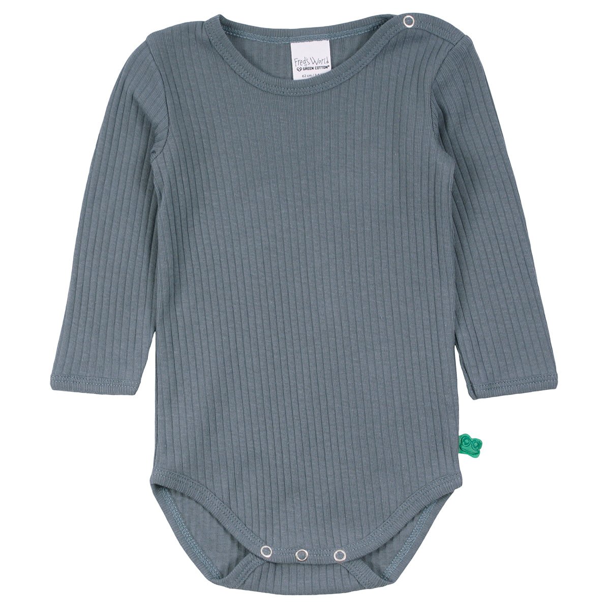 Stormy blue ribbed long sleeve bodysuit - Borro - rent baby kids clothes