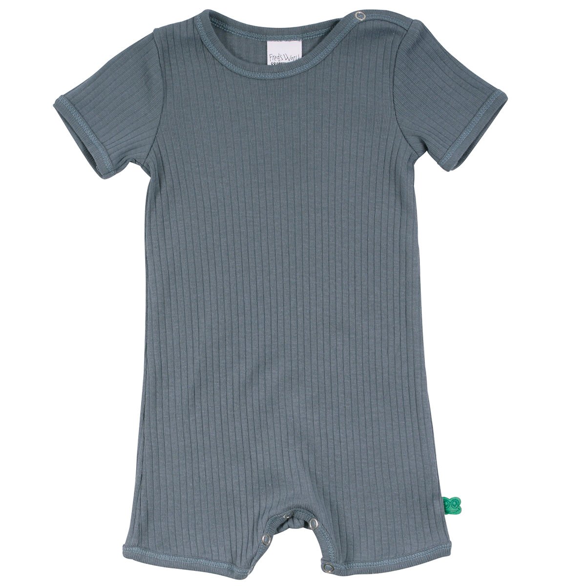 Stormy blue ribbed short sleeve romper - Borro - rent baby kids clothes